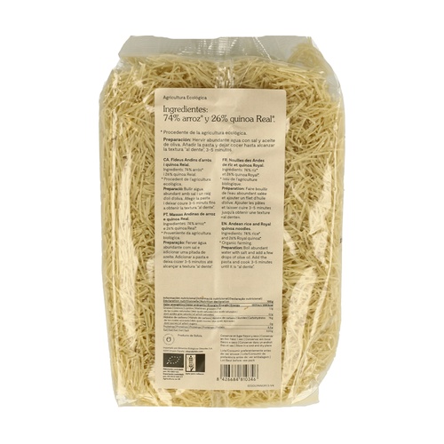 Fideos andinos de Arroz y Quinoa Real Bio Sin Gluten